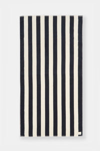 Wide Stripe Beach Towel - True Navy/White