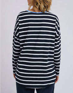 Tully Stripe L/S Tee Navy