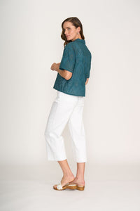 Sweet Stitch Shirt - Blue Coral Deco