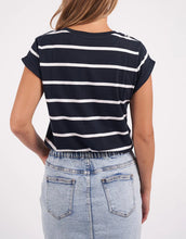 Manly Stripe Tee Navy with white stripe