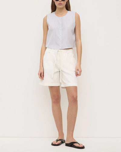 Bobbie Twill Midrise Short - Antique White