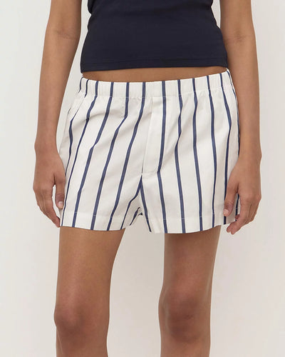 Nara Stripe Short - White/True Navy