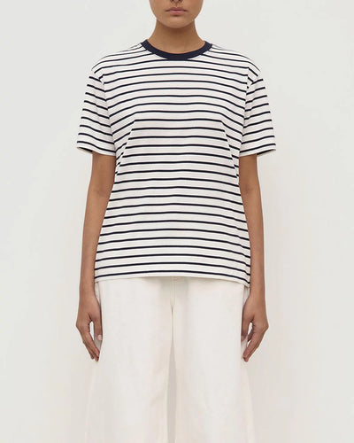 Leony Stripe Tee - True Navy/Antique White