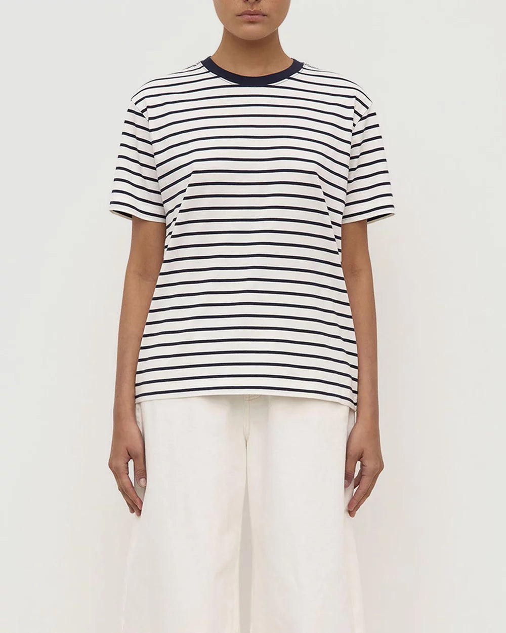 Leony Stripe Tee - True Navy/Antique White