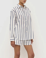 Nara Stripe Long Sleeve Shirt - White/Navy