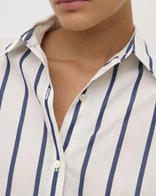 Nara Stripe Long Sleeve Shirt - White/Navy