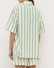 Agnes Stripe Short Sleeve  Shirt - Butter/Bright Green