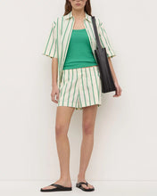 Agnes Stripe Short Sleeve  Shirt - Butter/Bright Green