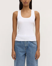 Robyn Scoop Neck Rib Tank - White