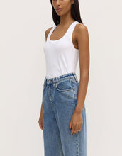 Robyn Scoop Neck Rib Tank - White