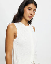 Kyra Button Tank - White