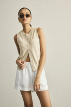 Kyra Button Tank - Ivory