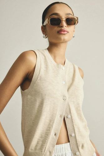 Kyra Button Tank - Ivory