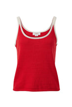 Fia Stripe Knit Tank - Red Ecru Strap