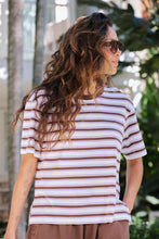 Stevie Slouchy Tee - Brunette Orchid Stripe