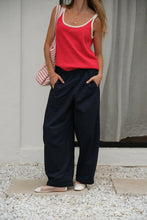 Fia Stripe Knit Tank - Red Ecru Strap