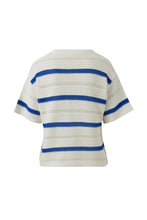 Nellie Boxy Knit Tee - Milk/Klein Blue Wide Stripe