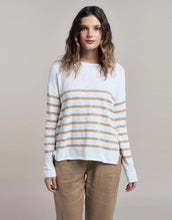 Bobbie Top - Camel/White Stripe