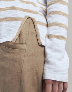 Bobbie Top - Camel/White Stripe