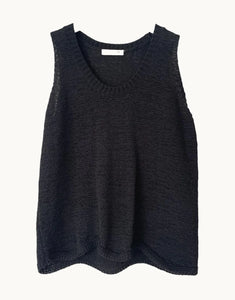 Scallop Hem Tank - Black