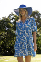 Fleur smock dress blue/stone