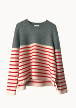 Lexie Stripe Jumper Red/Grey