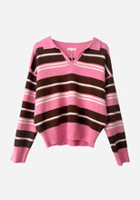 Benni Varsity Jumper - Pink/Choc