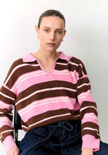 Benni Varsity Jumper - Pink/Choc