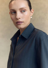 Penelope Tie Bomber Shirt - Charcoal