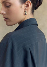 Penelope Tie Bomber Shirt - Charcoal