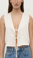 beal silk tie front top