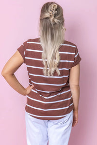 Manly Stripe Tee - Chocolate Stripe