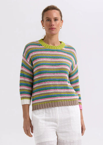 Chunky Stripe Jumper - Chartreuse