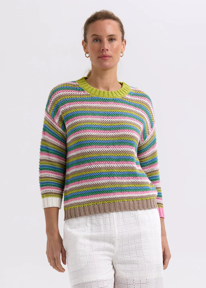 Chunky Stripe Jumper - Chartreuse