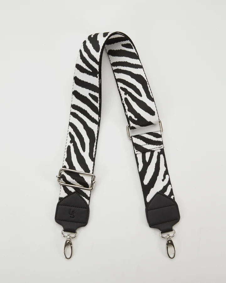 Wide Webbing Strap - Black Zebra