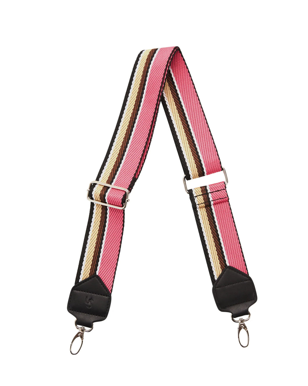 Webbing Crossbody Strap - Pink/Tan