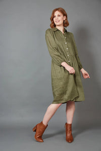 Studio Midi Shirt Dress Khaki