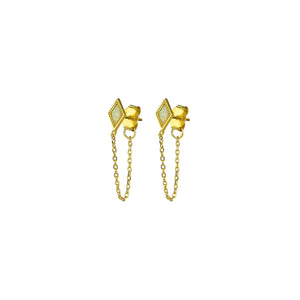 Edda Chain Earrings - Gold
