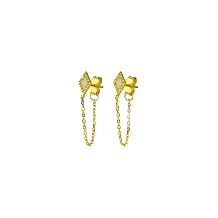 Edda Chain Earrings - Gold