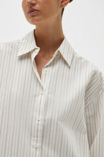 Everyday Poplin Shirt Biscuit Fine Stripe