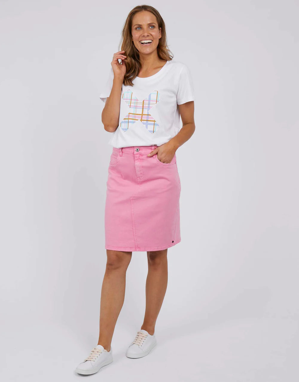 Belle Denim Skirt Sherbet Pink